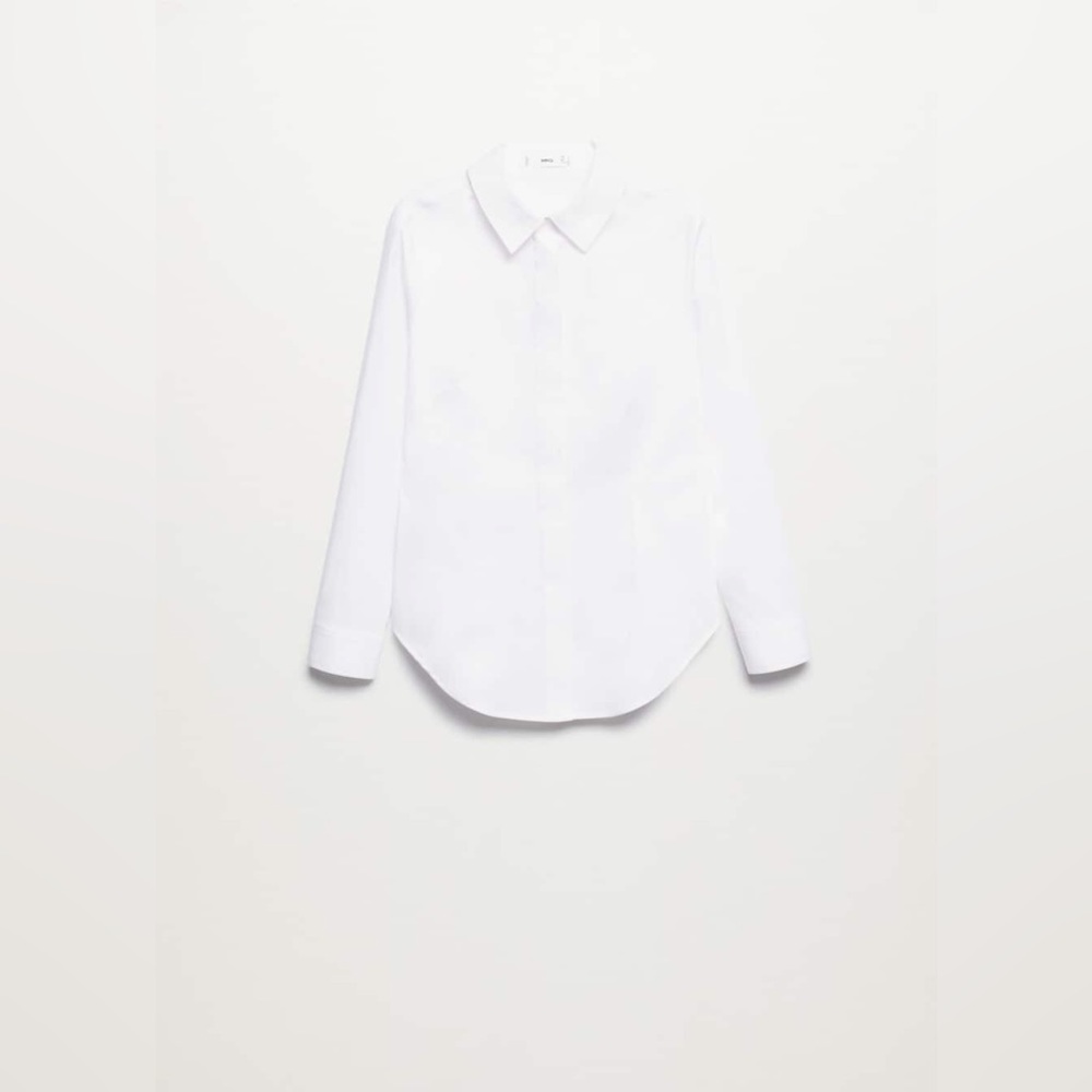 NWT MANGO Essential cotton-blend shirt SIZE XS - Picture 7 of 8